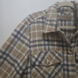 BLANKNYC Plaid Shacket in Coffee Date Medium